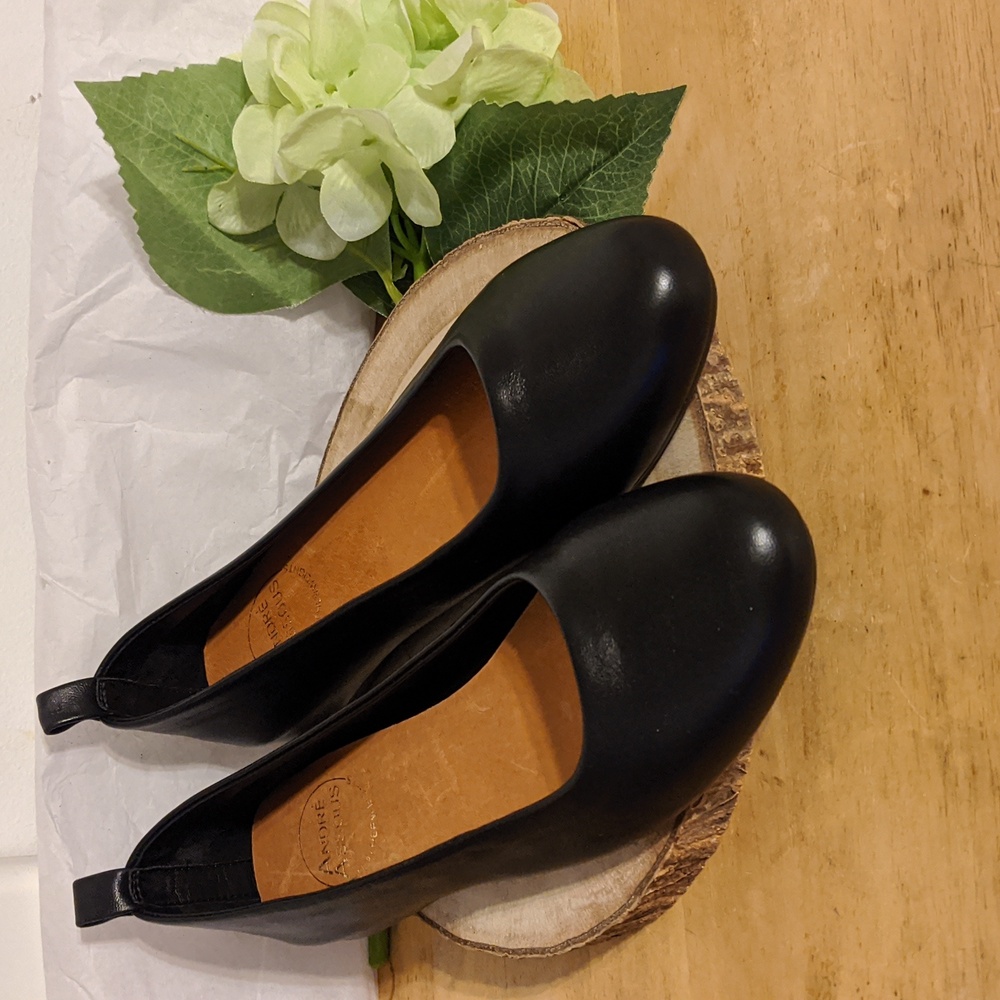 André Assous Nalah Featherweights™ Leather Ballet Flats Black Size 6.5 M
